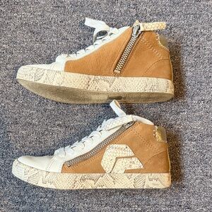 Dolce Vita Tan and White High-Top Sneakers